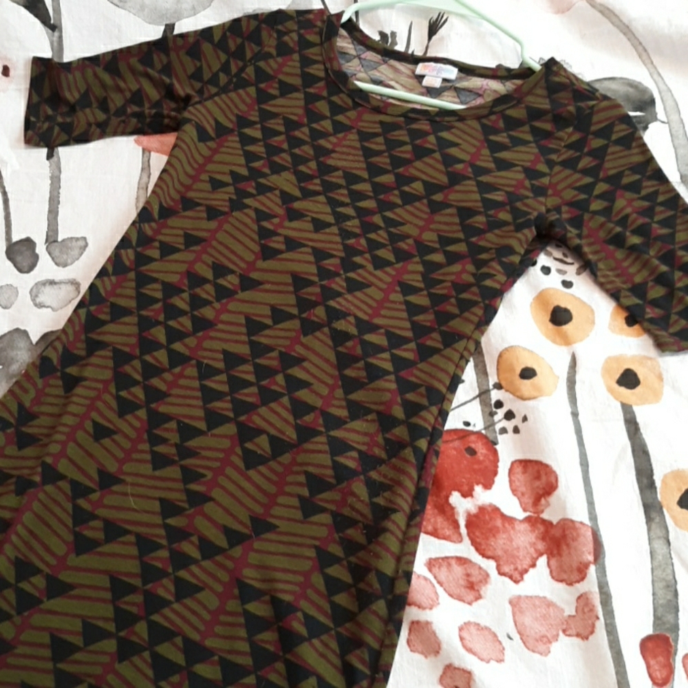 Green print lula roe dress